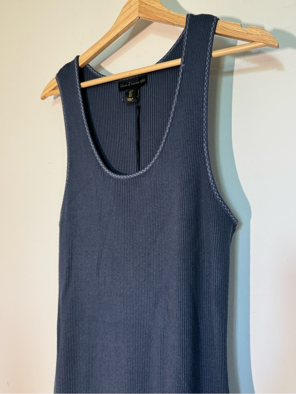 House of Harlow 1960 Luxe Essentials Ribbed Maxi Dress Large Navy NWT - Picture 7 of 8